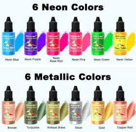 Erc-ab-001 Ercorart Airbrush Paint Set - 30 Colors Ready To Spray Kit With 2 Cleaning Brush #3