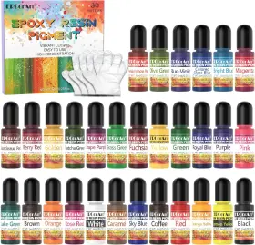 Erc-er-001 Ercorart Epoxy Resin Pigment - 30 Colors Transparent Uv Resina Dye Highly Black