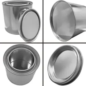 Esamploe 751366955595 8 Pack Empty Metal Paint Cans With Lids 1/2 Pint Size Storage #3