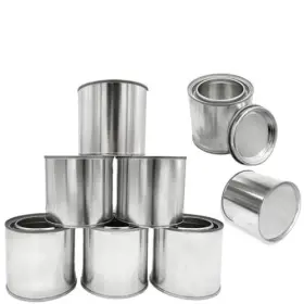 Esamploe 751366955595 8 Pack Empty Metal Paint Cans With Lids 1/2 Pint Size Storage