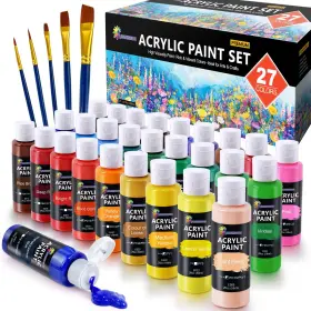 Ap-050 Essenson Acrylic Paint Set 27 Colors 2 Fl Oz Pack Of