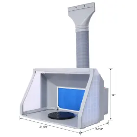Etsg 699928019012 Dual Fans Airbrush Paint Spray Booth With 3 Led Lights Turn Table And Filter Hose #2