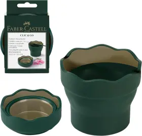 Fc181520 Faber-castell Clic And Go Artist Water Cup - 1 Count Pack Of Dark Green