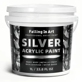 Ct0886 Falling In Art Silver Metallic Acrylic Paint 33.8 Fl Oz Pack Of 1