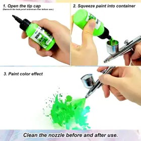 Fap20-na Fansarriche Airbrush Paint 20 Colors Acrylic Air Brush Kit Water-based Opaque And #3
