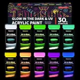 Us-fan-uv-30x10-us Fantastory Glow In The Dark Acrylic 1 Fl Oz Pack Of 10 Mild Color Series