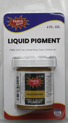 Pigm4 Fasco Epoxies Mustard Pigment For Epoxy Resin Gelcoat Paint - 4 Oz