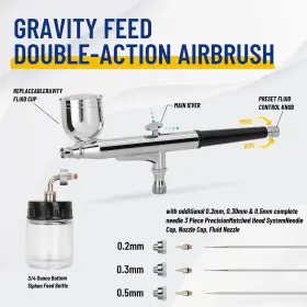 Ag-134k Fengda 073487211528 Timbertech Airbrush Dual-action Gravity Feed Side Air #2