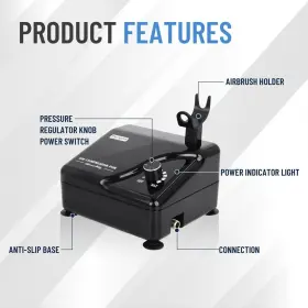 As-207k Fengda 970083523700 Professional Airbrush Kit With Multi-functional Compressor Dual-acti #3
