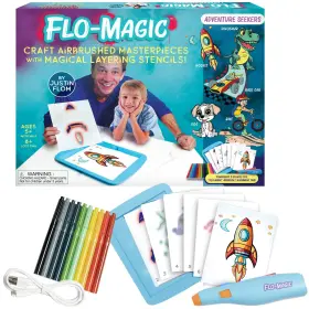 32002 Flo-magic Adventure Airbrush Marker Stencil Art Set Washable Non-toxic Rechargeable C