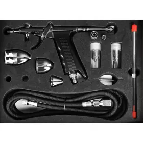 Jy2024199-01 Flylin Trigger Airbrush Kit Double Action Gun With 0.3mm/0.5mm/0.8