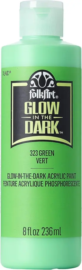 323e Folkart 028995003233 Glow In The Dark Paint 8 Oz Green Fl Pack Of 1