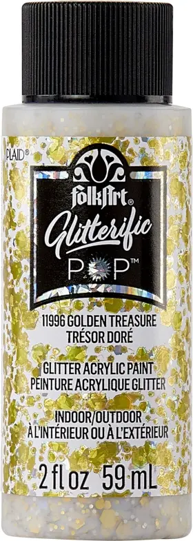 11996 Folkart Glitterific Pop Acrylic Craft 2 Fl Oz Pack Of 1 Golden Treasure