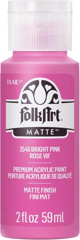 2546 Folkart Acrylic Paint In Assorted Colors 2 Fl Oz Pack Of 1 Bright Pink