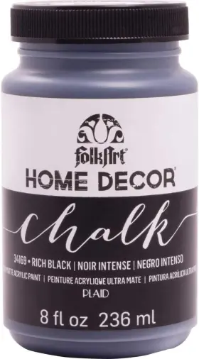 34169 Folkart Home D Cor Acrylic Chalk 8 Fl Oz Pack Of 1 Rich Black