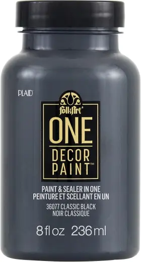 36077 Folkart One D Cor Paint 8 Oz 1 Count Pack Of Classic Black