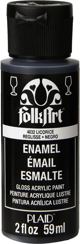 40-4032 Folkart Enamel Glass And Ceramic Paint In 2 Fl Oz Pack Of 1 Licorice