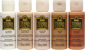 44506 Folkart Terra Cotta Acrylic Paint Set Of 5 1 Fl Oz Pack Essentials