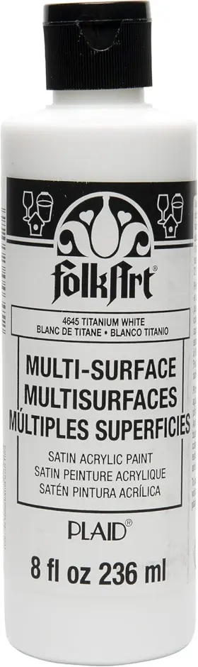 4645 Folkart Multi-surface Paint 8 Oz Fl Pack Of 1 Titanium White