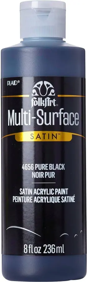 4656 Folkart Multi-surface Acrylic Paint 8 Oz Fl Pack Of 1 Pure Black