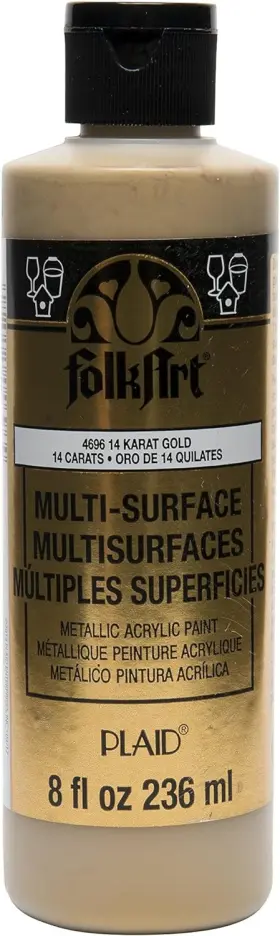 4696 Folkart Multi Surface Specialty Effect 8 Fl Oz Pack Of 1 Metallic 14k Gold