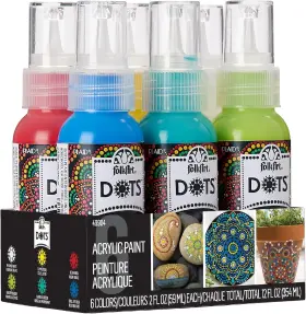 49904 Folkart Dots Set 6 Piece Acrylic Paint Kit 1 Count Pack Of