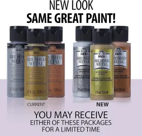 5123 Folkart Brushed Metal Acrylic Paint In Assorted 2 Fl Oz Pack Of 1 Bronze #2