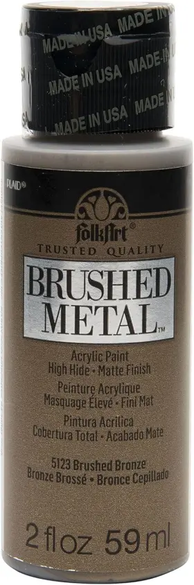 5123 Folkart Brushed Metal Acrylic Paint In Assorted 2 Fl Oz Pack Of 1 Bronze