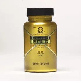 5535 Folkart Gold Treasure Brilliant Metallic Acrylic 4 Fl Oz Pack Of 1