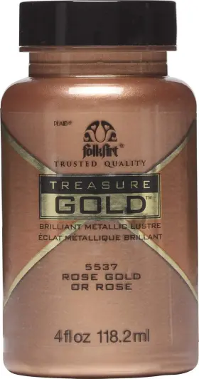 5537 Folkart Treasure Brilliant Metallic Paint 4 Fl Oz Pack Of 1 Rose Gold