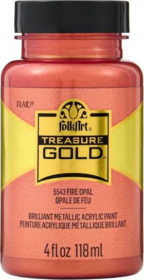 5543 Folkart Treasure Gold Brilliant Metallic 4 Fl Oz Pack Of 1 Fire Opal