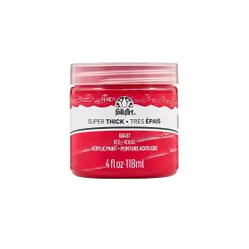 60437 Folkart Super Thick Acrylic Paint With A Textured 1 Count Pack Of Red