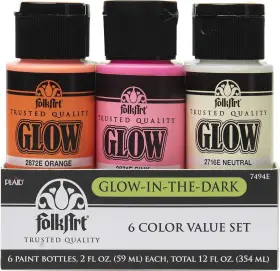 7494e Folkart Glow In The Dark 6 Fl Oz Pack Of 1 Paint Set