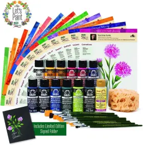 99228 Folkart One Stroke Donna Dewberry Flowers 36 Piece Set Of The Month