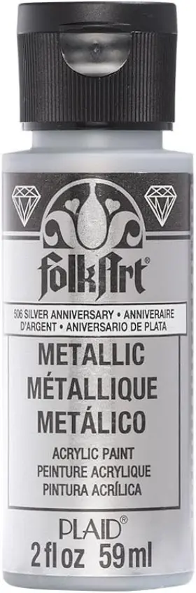 Ja506 Folkart Metallic Acrylic Paint In 2 Fl Oz Pack Of 1 Silver Anniversary