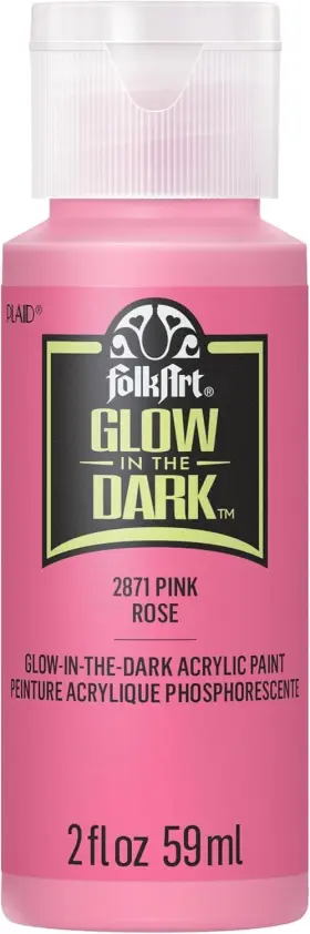 K2871 Folkart Glow In The Dark Acrylic Paint 2 Ounce 1 Count Pack Of Pink