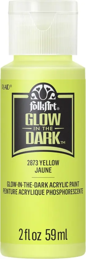 K2873 Folkart Glow In The Dark Acrylic Paint 2 Fl Oz Pack Of 1 Matte Yellow