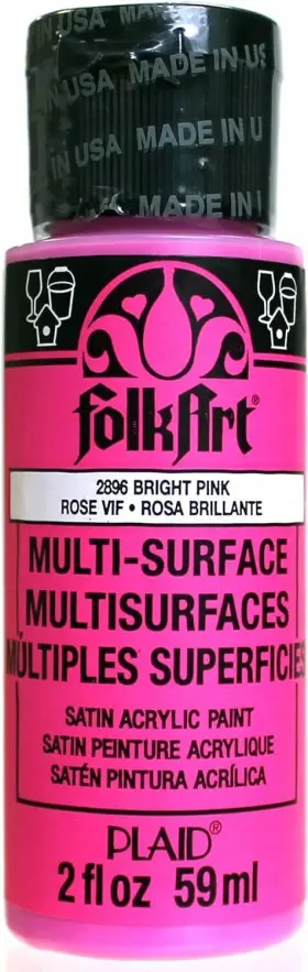 Pl2896 Folkart Multi-surface Acrylic Paint In 2 Fl Oz Pack Of 1 Bright Pink