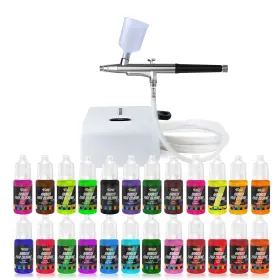 Futebo Ftus-24color White Decorating Kit With Compressor Cookie Airbrush 24 Vivid Airbrus