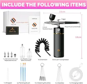 Gedstmdrk 445005891865 Soflink Mart Cordless Airbrush Kit With Compressor 48psi Rechargeable Handheld #2
