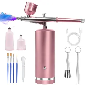 Gedstmdrk 721713208087 Airbrush Kit With Compressor - 48psi Rechargeable Cordless Non-clogging High-