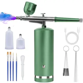Gedstmdrk 768556816437 Airbrush Kit With Compressor - 48psi Rechargeable Cordless Non-clogging High-