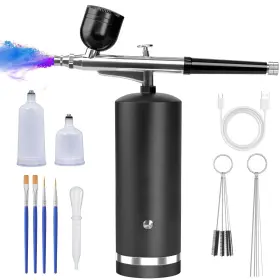 Gedstmdrk 768556816482 Airbrush Kit With Compressor 48psi Rechargeable Cordless Nonclogging High