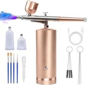 Gedstmdrk 768556817168 Cordless Airbrush Kit W Compressor 48psi 0.3mm Nozzle For Makeup Nail Art