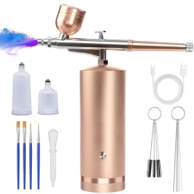 803030 Gedstmdrk Airbrush Kit With Compressor - 48psi Rechargeable Cordless Non-clogging High