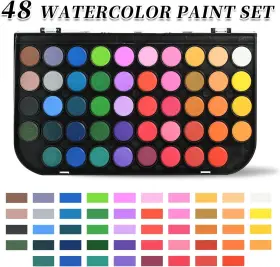 Gethpen 732688823632 Watercolor Paint 48 Colors Washable 1 Ounce Pack Of Black #2