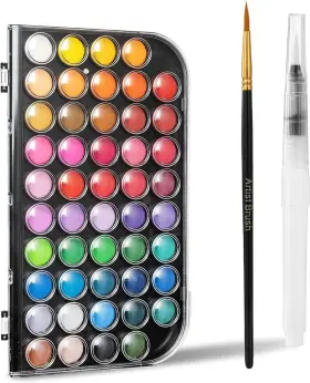 Gethpen 732688823632 Watercolor Paint 48 Colors Washable 1 Ounce Pack Of Black