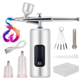 Ggsimidale 010753204182 Airbrush Kit With Compressor 36psi Handheld Mini Air Brush Gun Set Portable