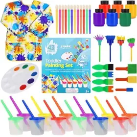 A017 Global Innovations Network Llc 43 Piece Toddler Painting Set Spill Proof Paint Cups For Kids Washable 1 #2