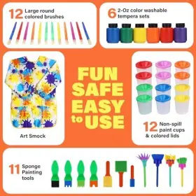 A017 Global Innovations Network Llc 43 Piece Toddler Painting Set Spill Proof Paint Cups For Kids Washable 1 #3
